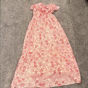 Juicy Couture Red and White Floral Maxi Dress